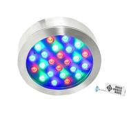 JOUFNING Projecteurs LED Subaquatiques pour Bassin - Lampe LED Annulaire RGB pour Fontaine, Lampe De Piscine Étanche IP68, Éclairage Paysager Basse Tension AC12V/24V(18w(AC12V))