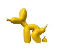 JOUFNING Sculpture Créative De Chien En Ballon - Statue Décorative Moderne De Style Graffiti Pour La Maison, Figurine D'animal Mignon Et Tendance, Décoration En Résine Pour Chambre(Yellow)
