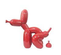 JOUFNING Sculpture Créative De Chien En Ballon - Statue Décorative Moderne De Style Graffiti Pour La Maison, Figurine D'animal Mignon Et Tendance, Décoration En Résine Pour Chambre(Red)