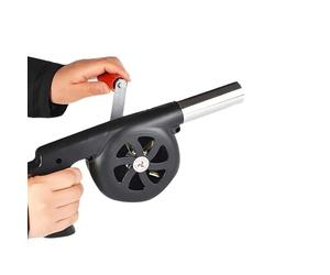 JOUFNING Souffleur Portatif d'air De Barbecue, Briquets À Charbon Forge BBQ, avec Contrôle Manuel La Vitesse Poignée Et Pale Ventilateur en Métal, pour Soufflet Feu Extérieur