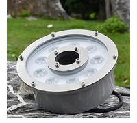 JOUFNING Spot Encastrable Exterieur, Lumière LED Submersible AC 12V, Éclairage De Paysage À LED en Acier Inoxydable Étanche IP68, Éclairage De Bassin À LED À Trou Central(Yellow,18W(12V))