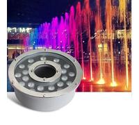 JOUFNING Spot Encastrable Exterieur, Lumière LED Submersible - Éclairage De Paysage À LED en Acier Inoxydable Étanche IP68, Éclairage De Bassin À LED À Trou Central 12 V(Green,24W(12V))