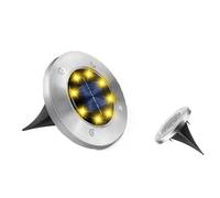 JOUFNING Spot Encastrable LED Exterieur, Lampes Solaires De Sol, Faisceau De Lumière LED Projecteurs, avec Éclairage Latéral sur 4 Côtés, Luminaires Paysagers en Acier Inoxydable(Warm White)