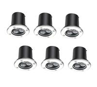 JOUFNING Spot Encastré Rond, Spots LED De Sol 3 W, Spots Extérieurs Encastrables en Acier Inoxydable, Étanches IP67, pour Jardin, Allée, Terrasse, Cour, Garage(Warm Light,AC85-265V)