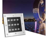 JOUFNING Spot LED Carré Encastrable - Projecteurs LED, IP67 Étanche Basse Tension Spot LED, Lampe Jardin Enterré 12V, LED Encastrable Lampe Exterieur, pour Terrasse Jardins(Violet Light,3 W)