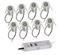 JOUFNING Spot LED Encastrable 1 W pour Plafond, Éclairage D'escalier, Petit, Antireflet, Étanche IP65, 12 V CC, pour Cuisine, Escaliers, Placard, Couloir, Éclairage DIY(Warm White)