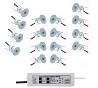 JOUFNING Spot LED Paysager, Mini Spot Encastrable 1 W, Éclairage Mural De Fond Dissimulé 12 V CC, Spot Encastré 15 Mm, pour Vitrines De Villas(RGB (Red/Green/Blue),30°)