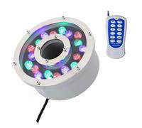 JOUFNING Spot LED sous Marin - Lumière LED Submersible, Éclairage D'étang À Trou Moyen Étanche IP68 12/24V, Lampe De Fonction d'eau À Changement De Couleur RVB(24W(12V))