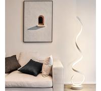JOUFNING Spot Ring Curve - Lampadaire Vertical Moderne en Spirale, Éclairage d'angle À Intensité Variable, 3 Températures De Couleur, Lampe De Lecture Murale D'ambiance pour Salon(White)