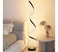 JOUFNING Spot Ring Curve - Lampadaire Vertical Moderne en Spirale, Éclairage d'angle À Intensité Variable, 3 Températures De Couleur, Lampe De Lecture Murale D'ambiance pour Salon(Black)