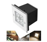 JOUFNING Spots D'extérieur Carrés Encastrables - Lampe De Sol 4 W, Spot Basse Tension Étanche IP67, pour Terrasses, Jardins, Piscines, Éclairage Décoratif(Natural Light,85-265V)