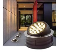 JOUFNING Spots D'extérieur Enterrés - Lampe De Paysage À LED, Spot À Angle Réglable Étanche IP67, Éclairage De Jardin Rond en Acier Inoxydable, pour Pelouse, Allée, Patio Illumine(Blue,9W (24V))