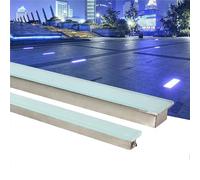 JOUFNING Spots LED D'extérieur Encastrables Au Sol, Éclairage Paysager À LED, Spot De Sol Encastré Étanche IP67, Lampe Murale Encastrée À Bande Longue DC 24 V(Green,12W-100 * 5 * 6cm)