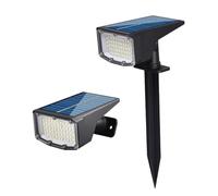 JOUFNING Spots Solaires De Sol, Projecteurs Solaires 2 en 1 À 53 LED, Étanches IP65, pour Éclairage Extérieur Paysager, Idéal pour Drapeaux Et Décoration De Jardin(1PCS(1.8w-5.5V))