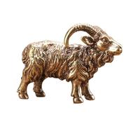 JOUFNING Statue D'art - Figurine Créative En Laiton En Forme De Chèvre, Décoration De Bureau Artisanale En Métal, Ornement Du Zodiaque Peint À La Main, Design Unique Pour Le Salon