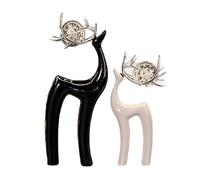 JOUFNING Statue D'art - Figurine De Cerf Créative En Porcelaine, Sculpture Décorative Pour La Maison, Collection Abstraite Noir Et Blanc Pour Bureau, Accessoires Minimalistes