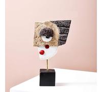 JOUFNING Statue D'art - Figurine Décorative De Bureau, Sculpture Abstraite En Résine Fabriquée À La Main, Ornement Miniature Pour Bureau, Pour Une Décoration Intérieure Moderne(D)