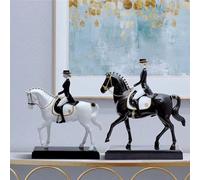 JOUFNING Statue D'art - Figurine Décorative De Bureau, Sculpture De Chevalier 3D À Poser, Ornement Décoratif Moderne, Meuble TV/cave À Vin, Résine Faite Main(2pcs)