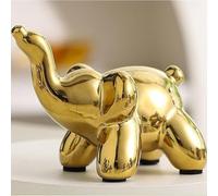 JOUFNING Statue D'art - Figurine Décorative De Bureau, Sculpture De Singe En Ballon 3D, Ornement Abstrait Animalier Pour Bureau, Sculpture Mignonne En Résine Pour La Maison, Cadeau(Elephant,Gold)
