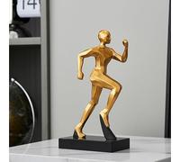 JOUFNING Statue D'art - Figurine Décorative De Bureau, Statue Abstraite D'un Coureur, Sculpture Décorative En Résine Dorée, Objet De Décoration Moderne À Collectionner, Cadeau Original(G)