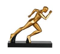 JOUFNING Statue D'art - Figurine Décorative De Bureau, Statue Abstraite D'un Coureur, Sculpture Décorative En Résine Dorée, Objet De Décoration Moderne À Collectionner, Cadeau Original(F)
