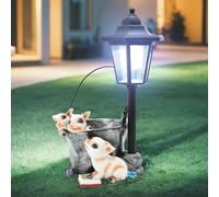 JOUFNING Statue Décorative - Cochons Lisant Une Ferme Solaire avec Lumière, Décoration De Jardin Extérieure en Forme De Cochons, pour Patio, Cour, Pelouse, Allée, Cadeaux Amusants