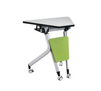 JOUFNING Tables Pliantes Rondes Modulaires Multi-Personnes, Bureau De Conférence avec roulettes Verrouillables, Plateau Rabattable Mobile, pour Salles De ureaux Modernes(1PCS)