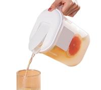 Joug de porte de réfrigérateur cuisine en plastique 1, 8 L avec couvercle Jui fruits fruit lait Pichets Pichet en plein air Conteneur cocktails d'été avec bec versant et manche ..