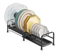 JOUING Egouttoir Vaisselle Cuisine Extensible Égouttoir à Vaisselle avec Plateau Evier Egouttoir Petit en Metal Dish Rack avec Pieds Antidérapants pour Comptoir, Armoire (Noir)