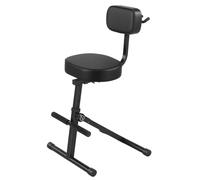 joukares Adjustable Guitar Stool with Backrest and Footrest, Foldable Padded Chair for Electric Guitar, Bass and Violin, Integrated Stand for Studio, Stage and Home Use Noir