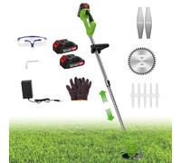 joukares Débroussailleuse électrique sans fil avec manche télescopique, tondeuse à gazon sans fil, pour l'entretien du jardin, tondeuse à gazon manuelle 1 jeu