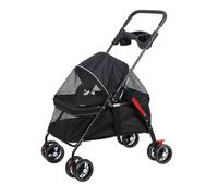 joukares Poussette pour animal de compagnie, panier réversible, grand espace de rangement, roues en caoutchouc, interrupteur sans fermeture éclair, panier amovible, convient aux chiens et chats de