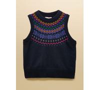 Joules Joules Alba Navy Fair Isle Cotton Rich Vest
