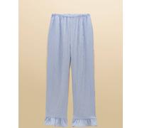 Joules Joules Blue Stripe Wide Leg Frill Hem Trouser