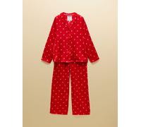 Joules Joules Bonnie Red & Pink Spot Satin Long Sleeve Pyjama Set