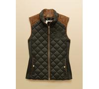 Joules Joules Braemar Luxe Khaki Green Showerproof Diamond Quilted Gilet