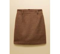 Joules Joules Bramble Tan Brown Herringbone Tweed Wool Blend Skirt Tan Brown Herringbone 24