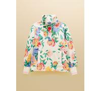 Joules Joules Burnham White Artist Floral Quarter Zip Sweatshirt With Funnel Neck