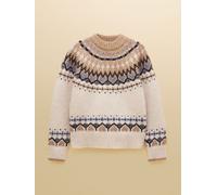 Joules Joules Charlie Cream & Brown Fair Isle Knitted Jumper