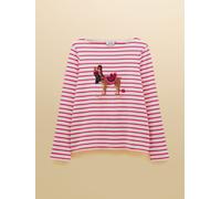 Joules Joules Christmas Harbour Alpaca Cream/Pink Boat Neck Breton Top