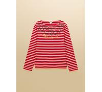 Joules Joules Christmas Harbour Merry Kissmas Red/Cream Boat Neck Breton Top