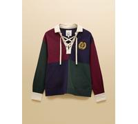 Joules Joules Claremont Multi 100% Cotton Harlequin Lace Up Rugby Shirt Multi EU 44 (UK 16)