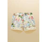 Joules Joules Crochet Trim White Coastal Scene Print Pull On Short White Coastal Scene Print EU 40 (UK 12)