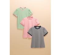 Joules Joules Erin Pink/Green/Navy Striped Short Sleeve Tops 3 Pack