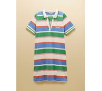 Joules Joules Evie Multi Striped V-Neck Short Sleeve Dress with Collar Multi Striped EU 46 (UK 18)