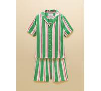 Joules Joules Green Striped Short Satin Pyjama Set