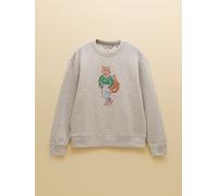 Joules Joules Grey Marl Jonty Fox Embroidered Cotton Crew Neck Sweatshirt