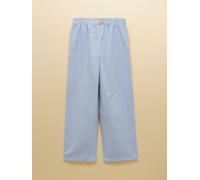 Joules Joules Hallie Blue Stripe Relaxed Wide Fit Cotton Trousers