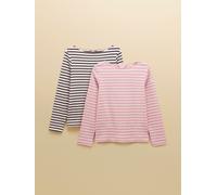 Joules Joules Harbour 2 Pack Bleu marine rayé/Rose rayé Hauts à col bateau