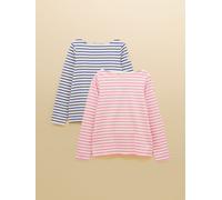 Joules Joules Harbour Blue & Pink Striped Boat Neck Breton Tops (2 Pack)